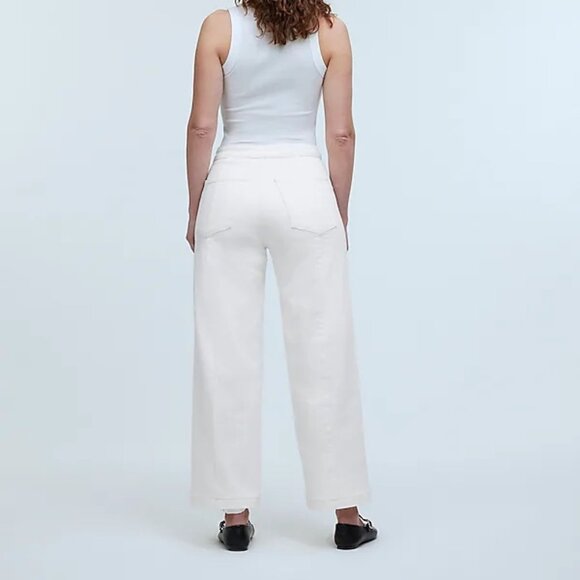 Madewell Curvy Emmett Wide-Leg Jean in Tile White: Welt Pocket Edition Size 28 - Picture 2 of 8